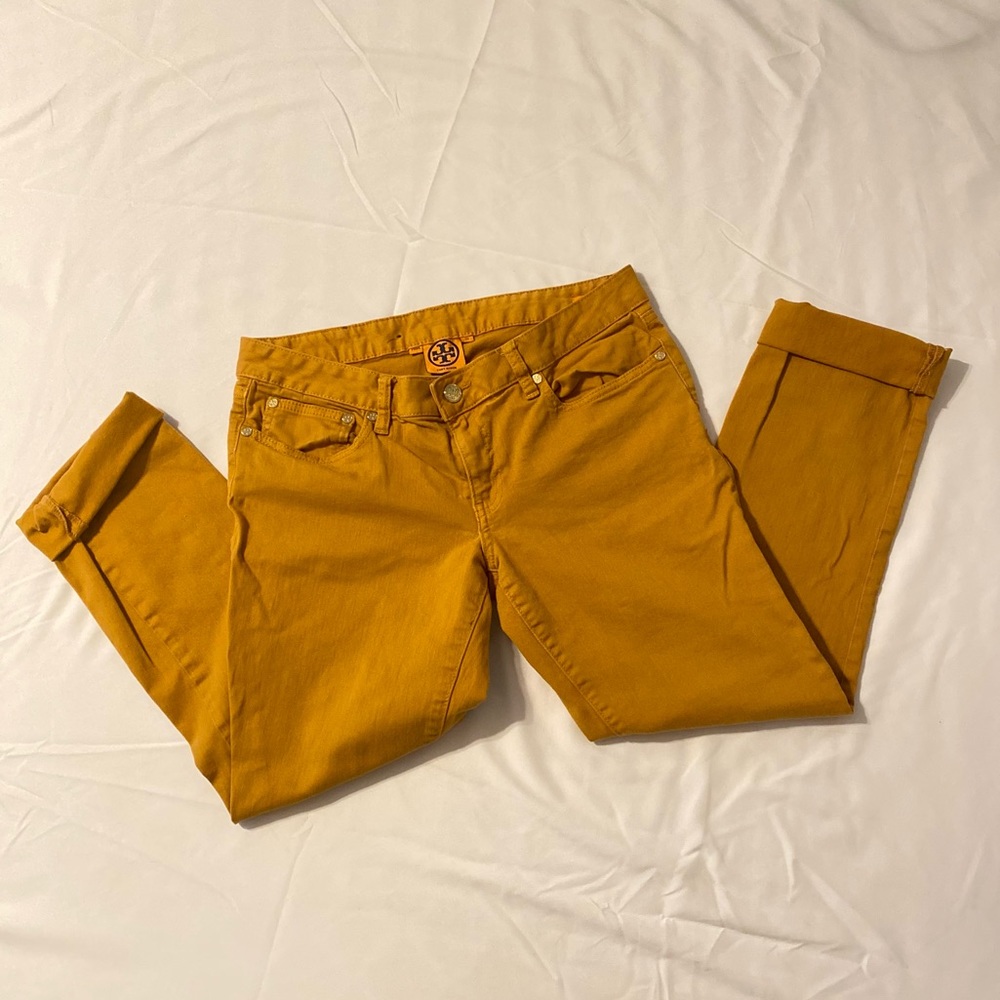 Yellow Tory Burch Straight Leg Jeans 👖 Size 30 - Picture 7 of 8